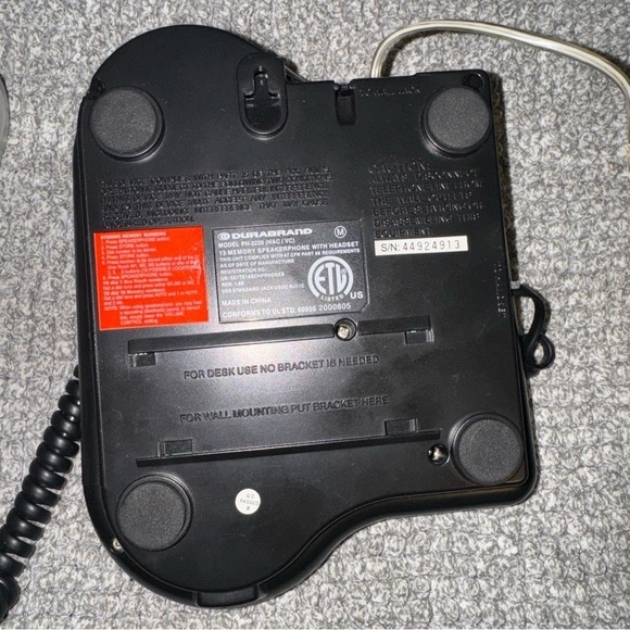 DURABRAND PH 3235 13 Memory Speakerphone Flash Redial Pause Cord Desk Telephone - Picture 10 of 16